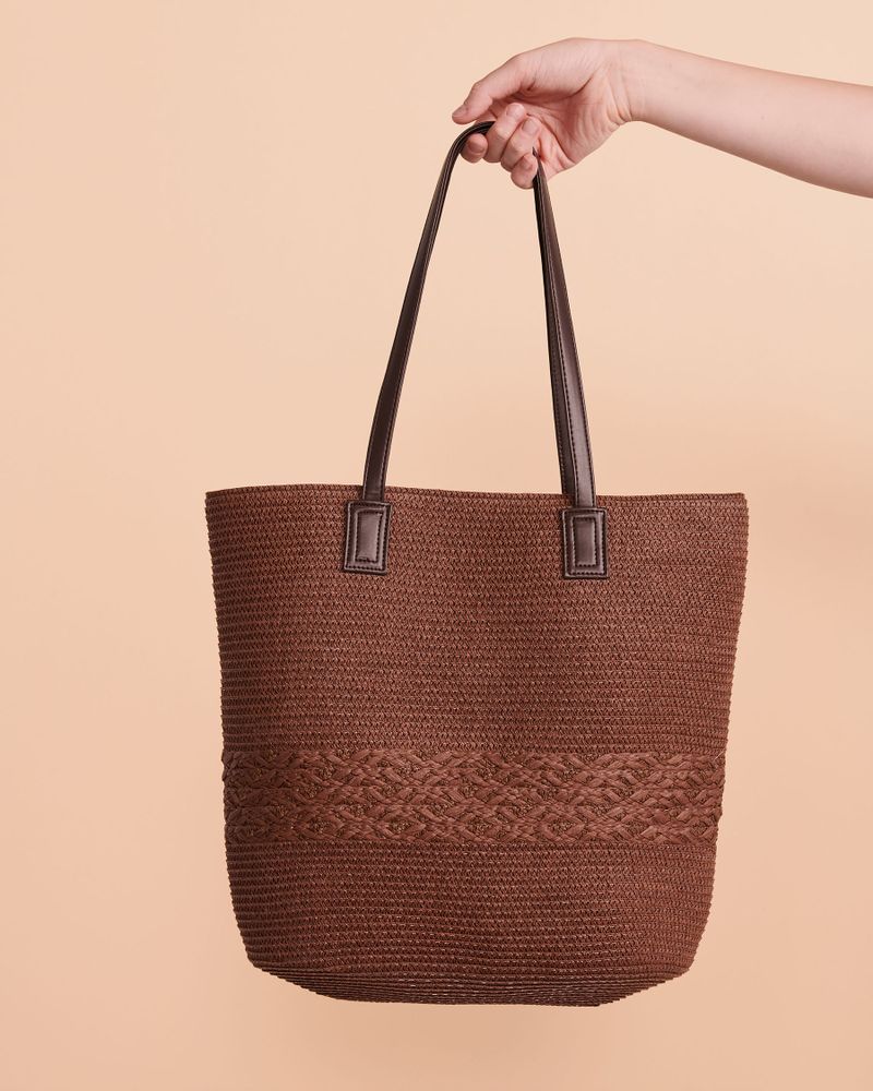 Straw Bag with Pattern