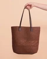 Sac en paille avec motif