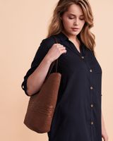 Straw Bag with Pattern