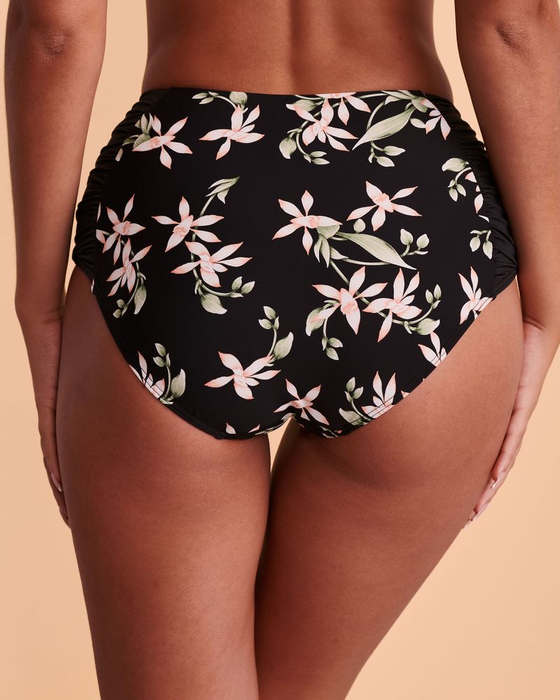 FLORAL WAVE High Waist Bikini Bottom