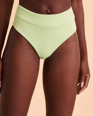 Bas de bikini taille haute échancrée NEON LIME