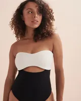 Maillot une-pièce bandeau avec ouverture Versa Rib