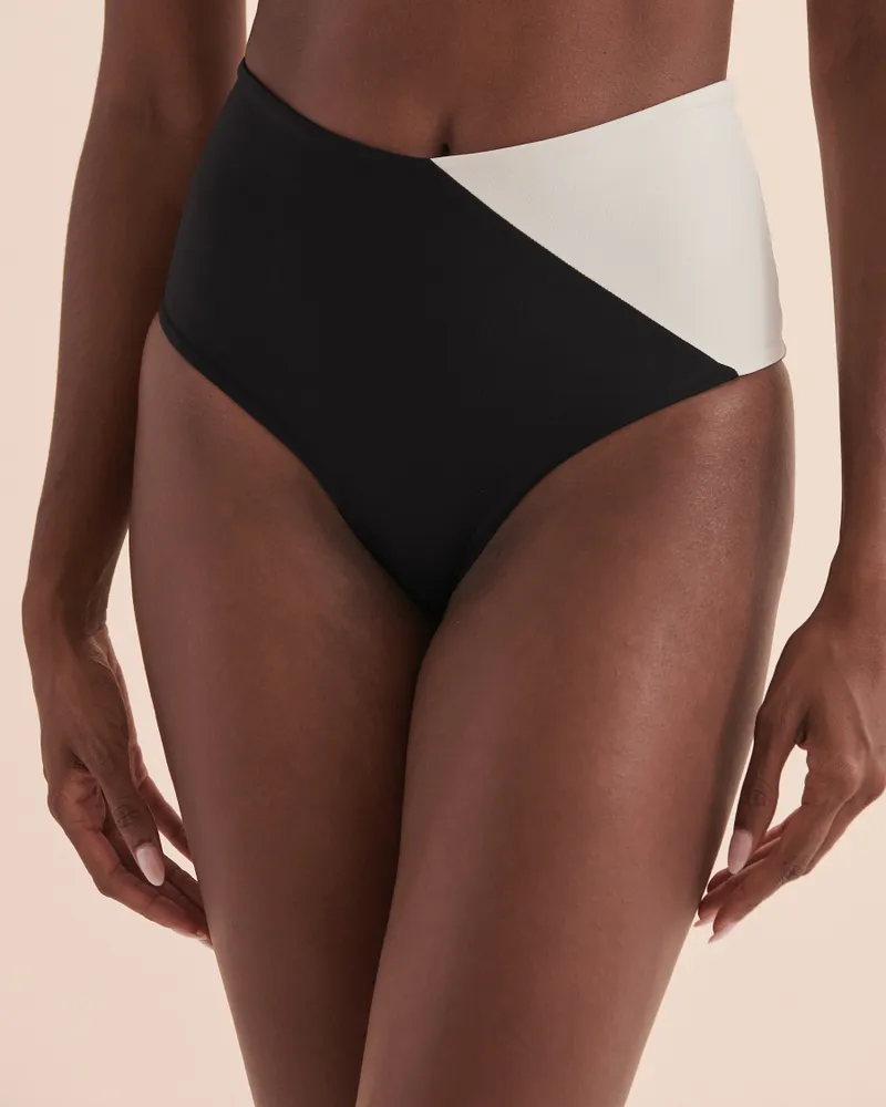 Domino High Waist Cheeky Bikini Bottom