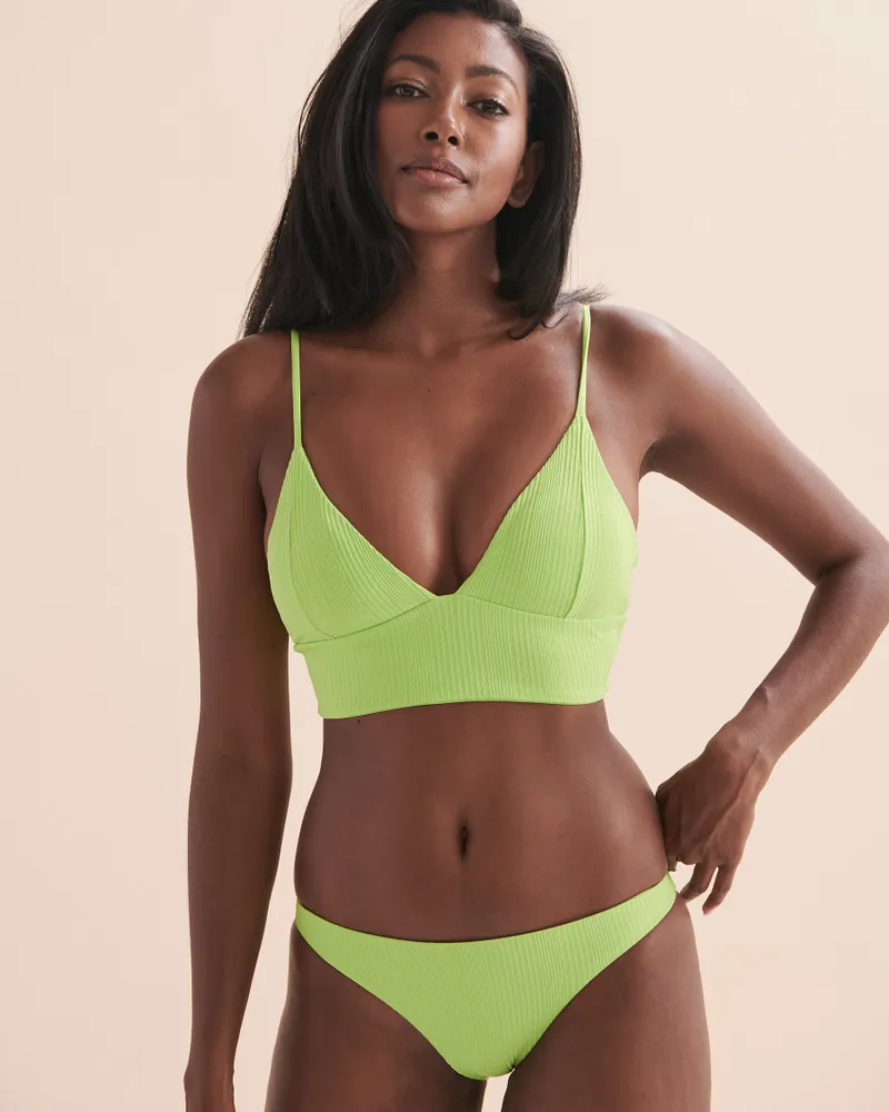 Buckle Bralette Bikini Top Green