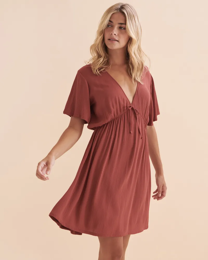 TROPIK Ruffle Short Sleeve Dress