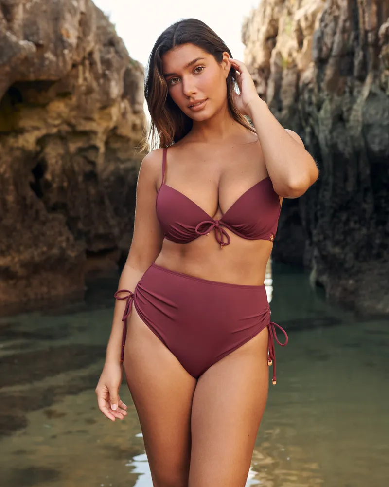 Burgundy Push-up Bikini Top