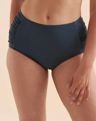 Solid Shirred Sides Bikini Bottom