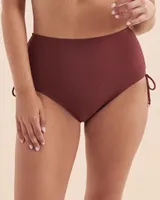 Burgundy High Waist Bikini Bottom