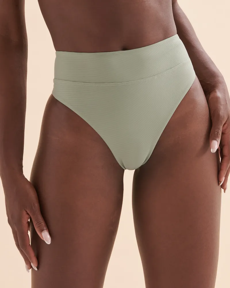 Textured Thong Bikini Bottom