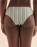 Textured Stripes Cheeky Bikini Bottom