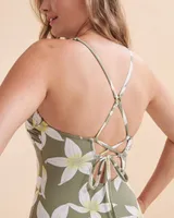 Green Floral One-piece Swimsuit