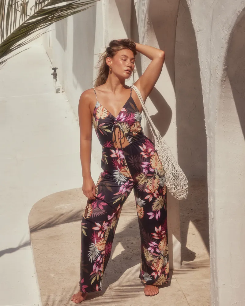 Tropic Illusion Plunge Jumpsuit