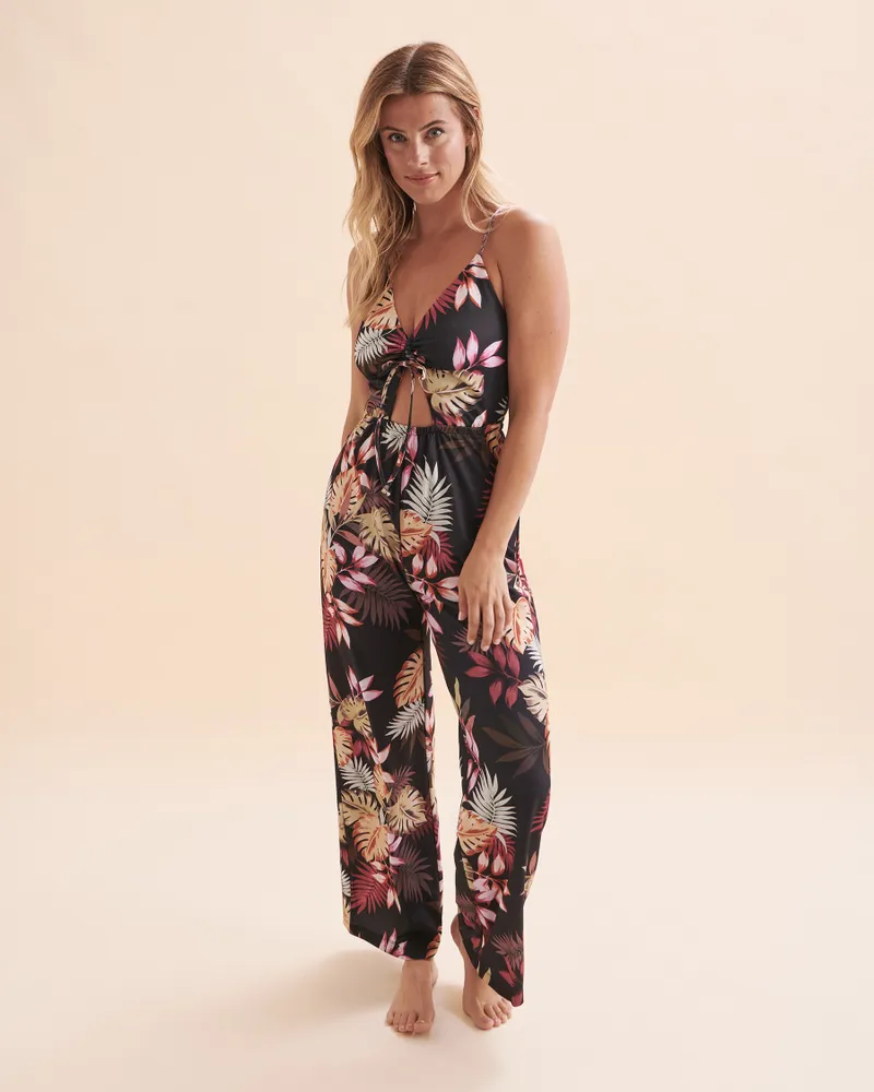 Tropic Illusion Plunge Jumpsuit