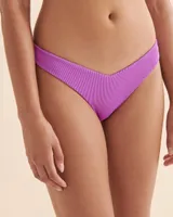 Bas de bikini cheeky Electric Violet Ribbed