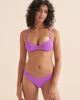 Haut de bikini plongeant Electric Violet Ribbed