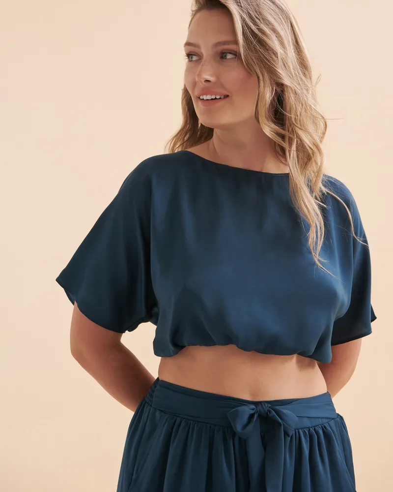 Satin Tie Crop Top