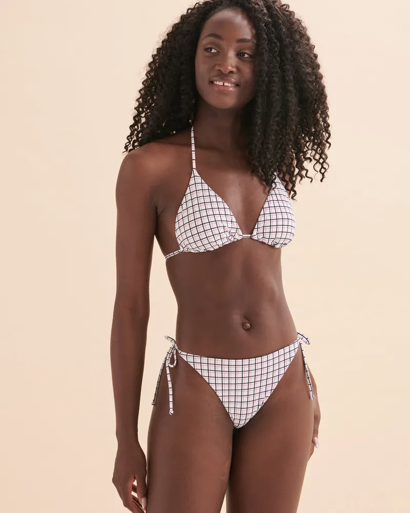 Plaid Side Tie Bikini Bottom