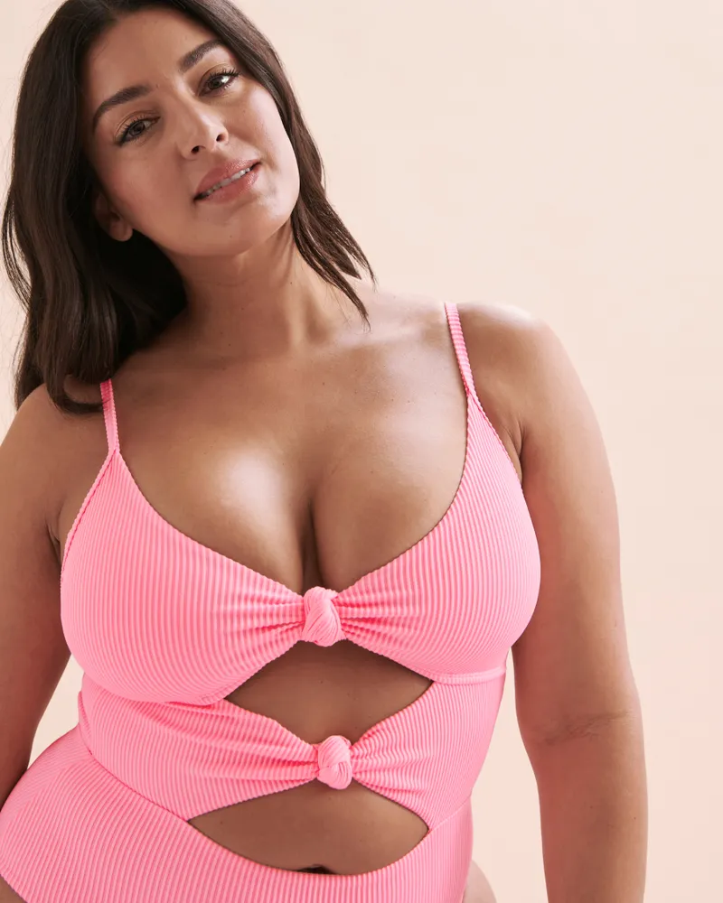 Cotton Candy Ribbed One-piece Swimsuit