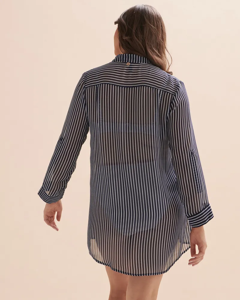 Striped Long Sleeve Button-down Shirt