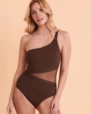 DON'T MESH WITH ME One Shoulder One-piece Swimsuit