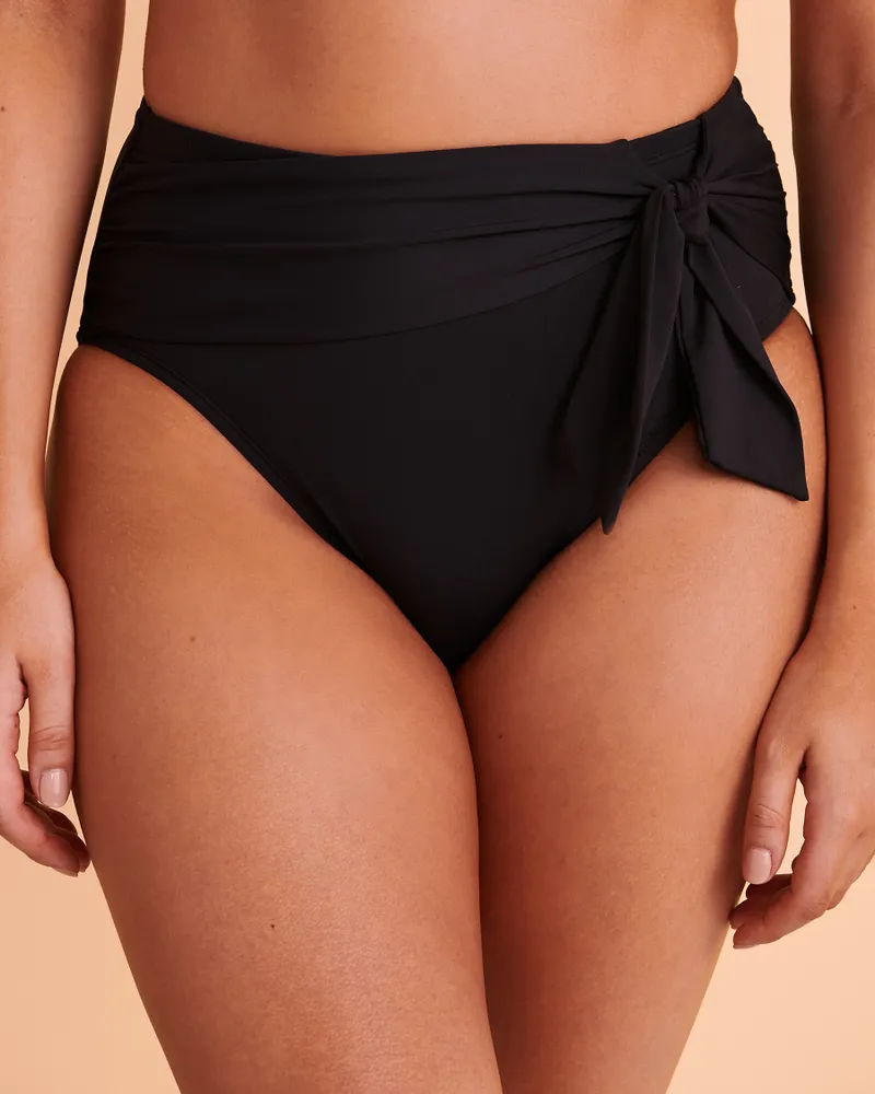 ALL TIED UP Draped High Waist Bikini Bottom