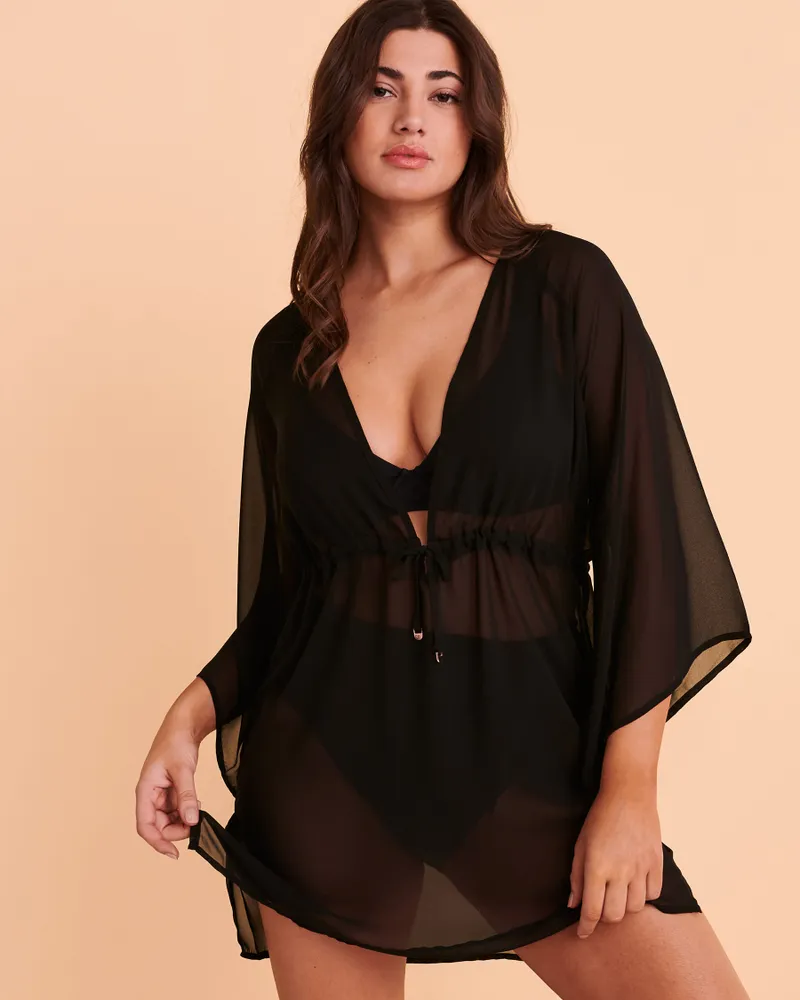 Robe décolleté plongeant en chiffon