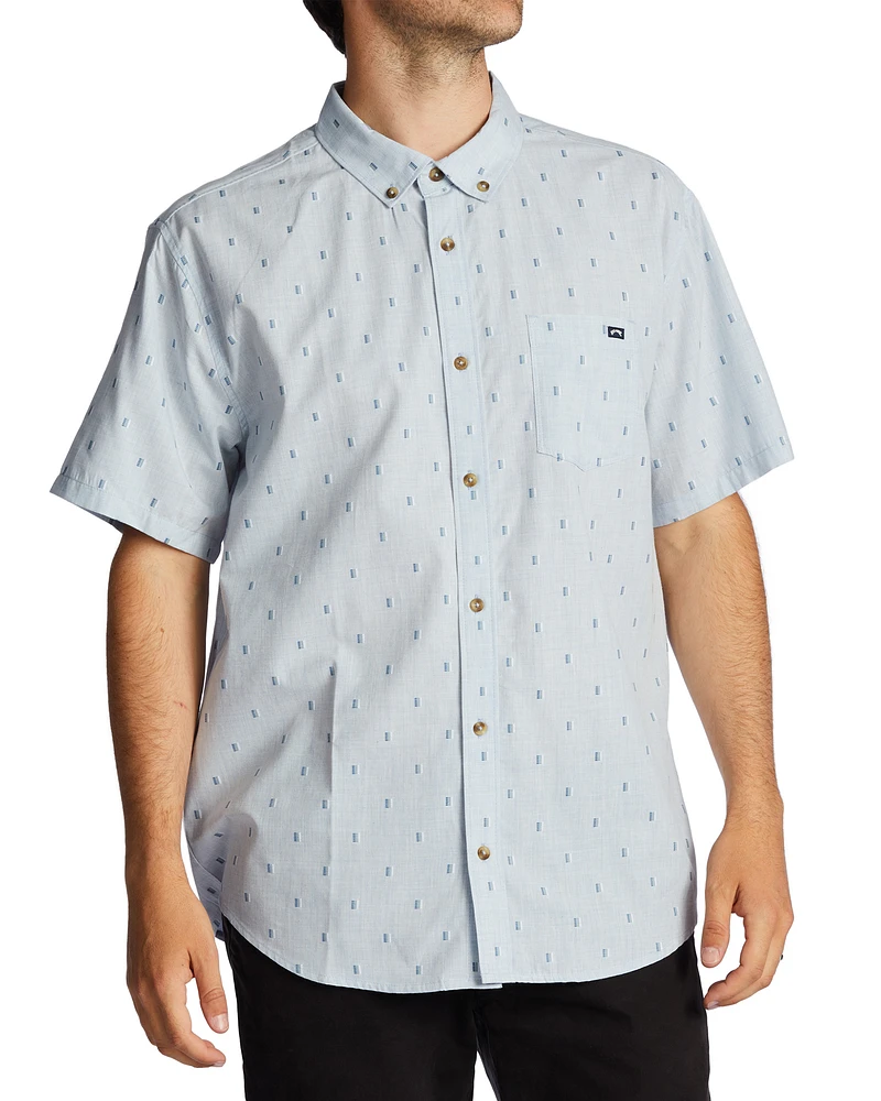 All Day Jacquard Short Sleeve Button-down Shirt