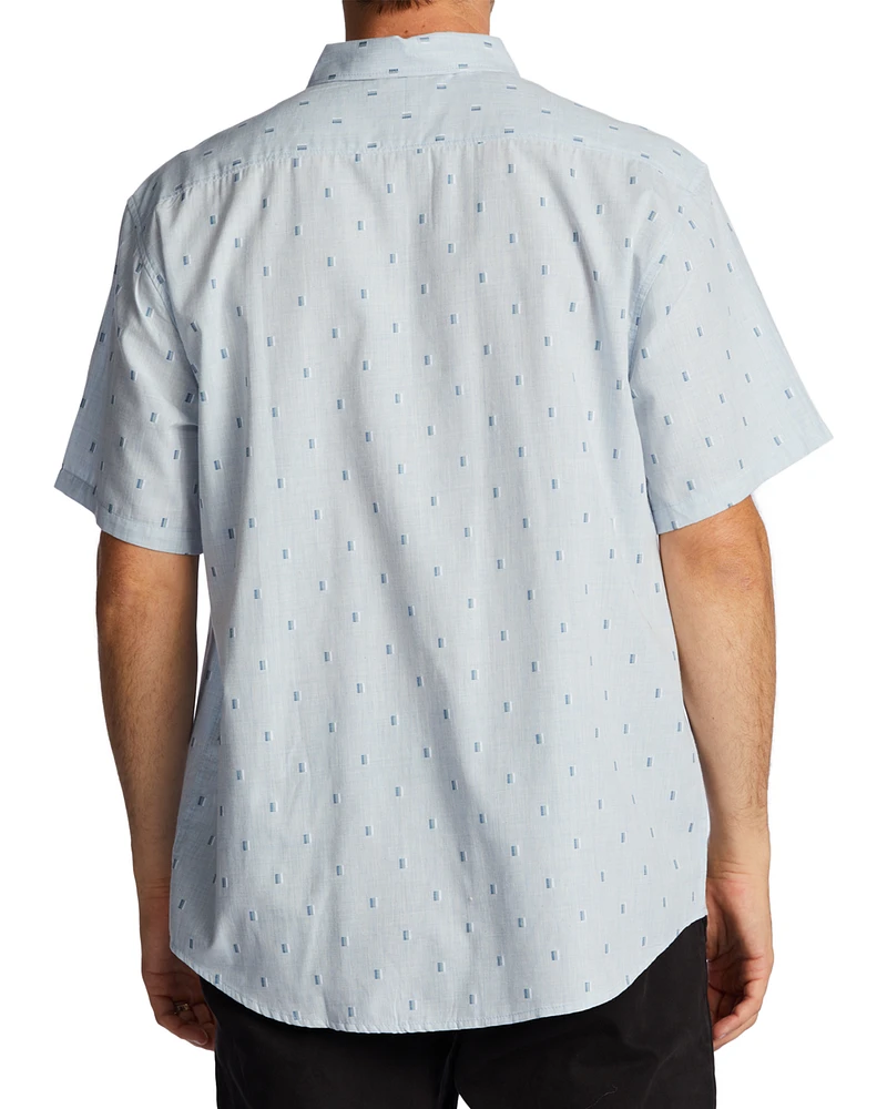 All Day Jacquard Short Sleeve Button-down Shirt