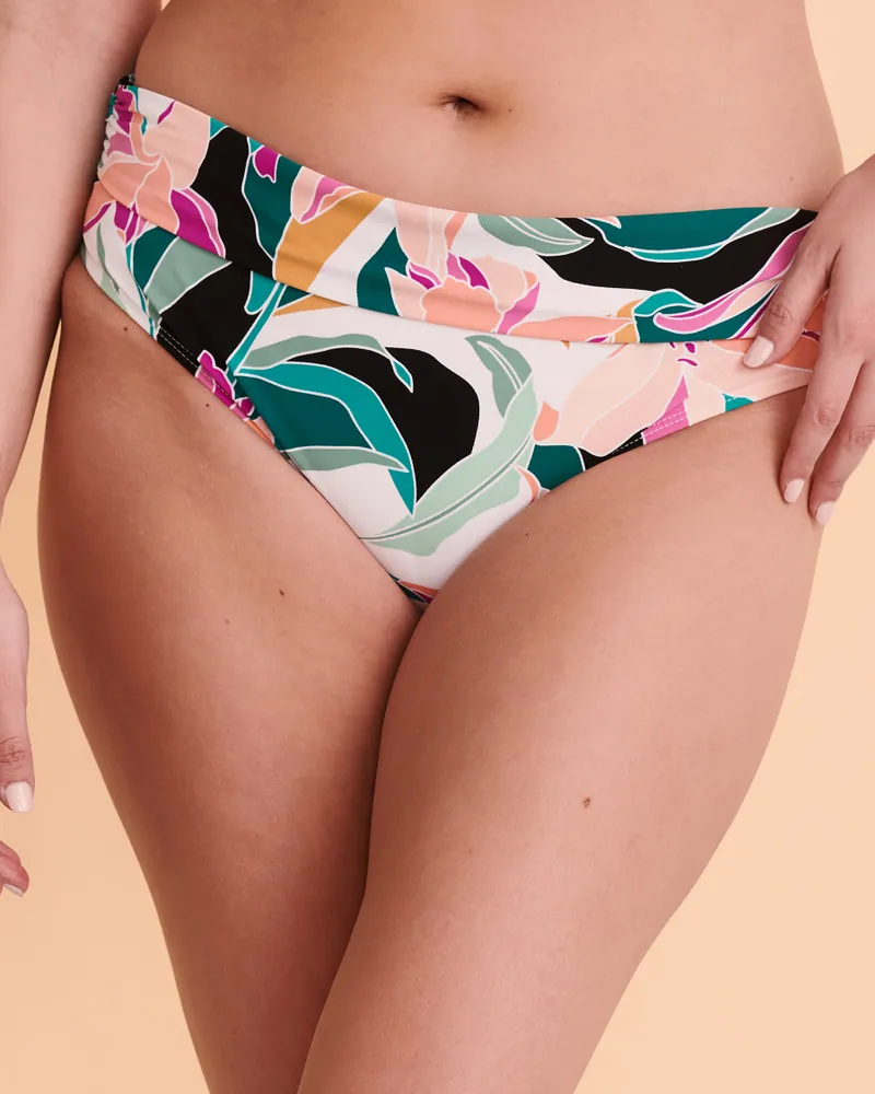 SOLID Folded Waistband Bikini Bottom