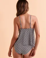 Geo Pointed Hem Tankini Top