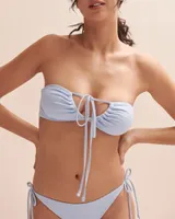 Chambray Blue Triangle Bikini Top