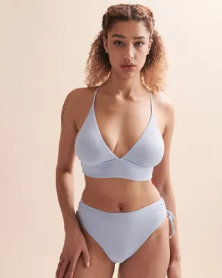 Chambray Blue Bralette Bikini Top