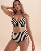 Bas de bikini taille haute Debra Terra Stripes