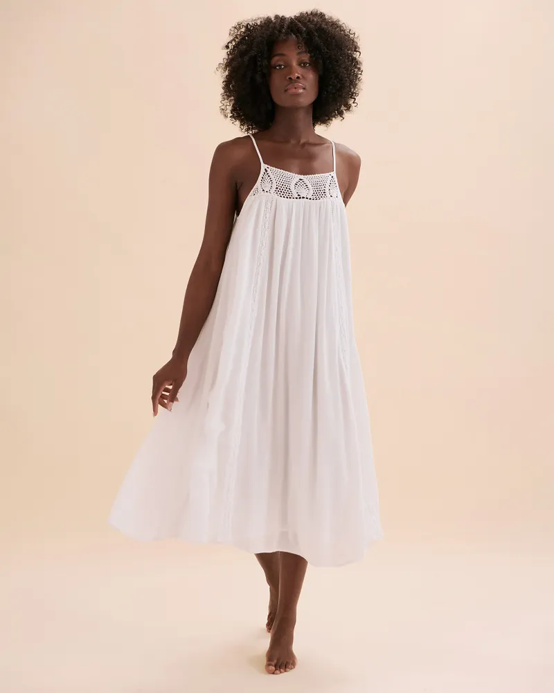 RIP CURL Alira Midi Dress with Crochet Detail