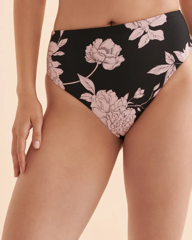 Bas de bikini cheeky taille haute Evening Bloom