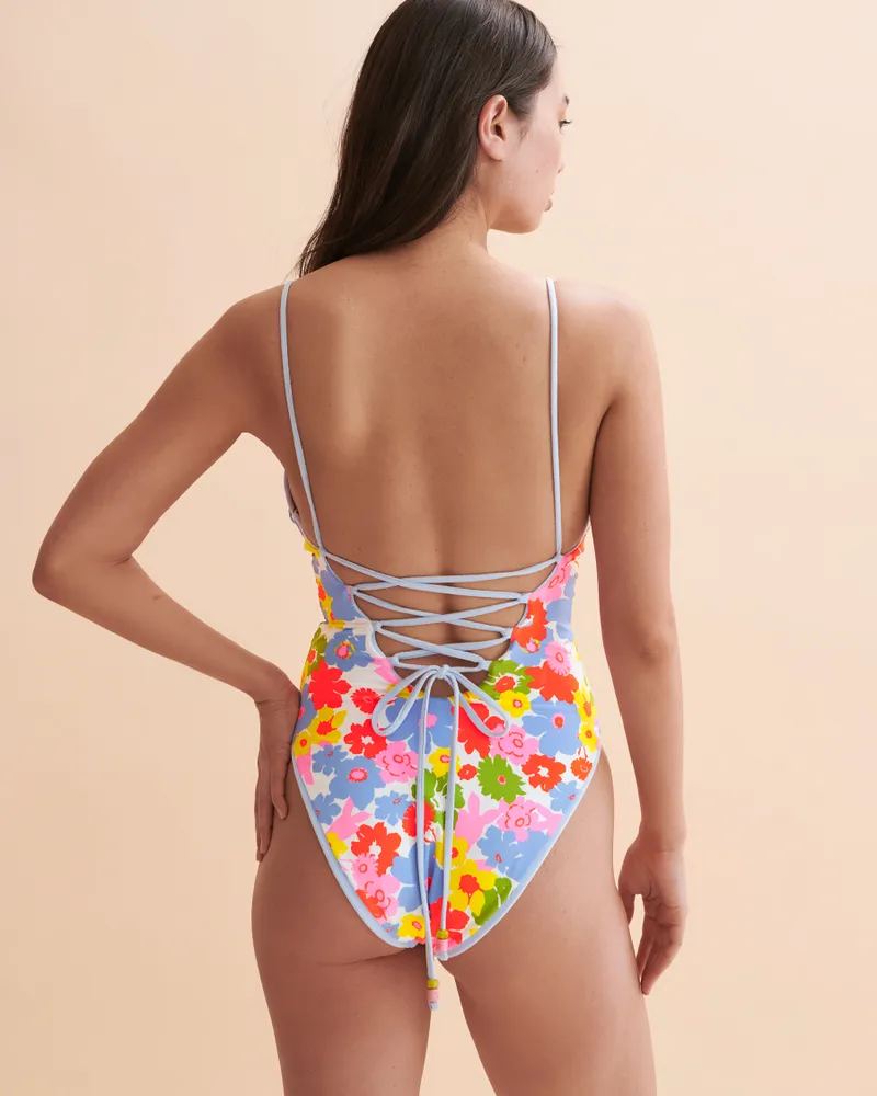 Serenity Lavender Reversible One-piece Swimsuit