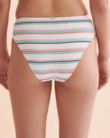 Multicolour Stripes Thong Bikini Bottom