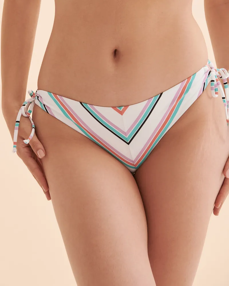 Multicolour Stripes Brazilian Bikini Bottom