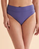 Solid Foldover Waistband Bikini Bottom