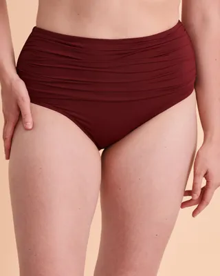 ZINFANDEL Shirred High Waist Bikini Bottom