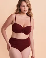 Bas de bikini taille haute plissée ZINFANDEL