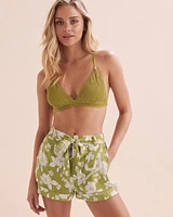 Short à taille élastique fleurs