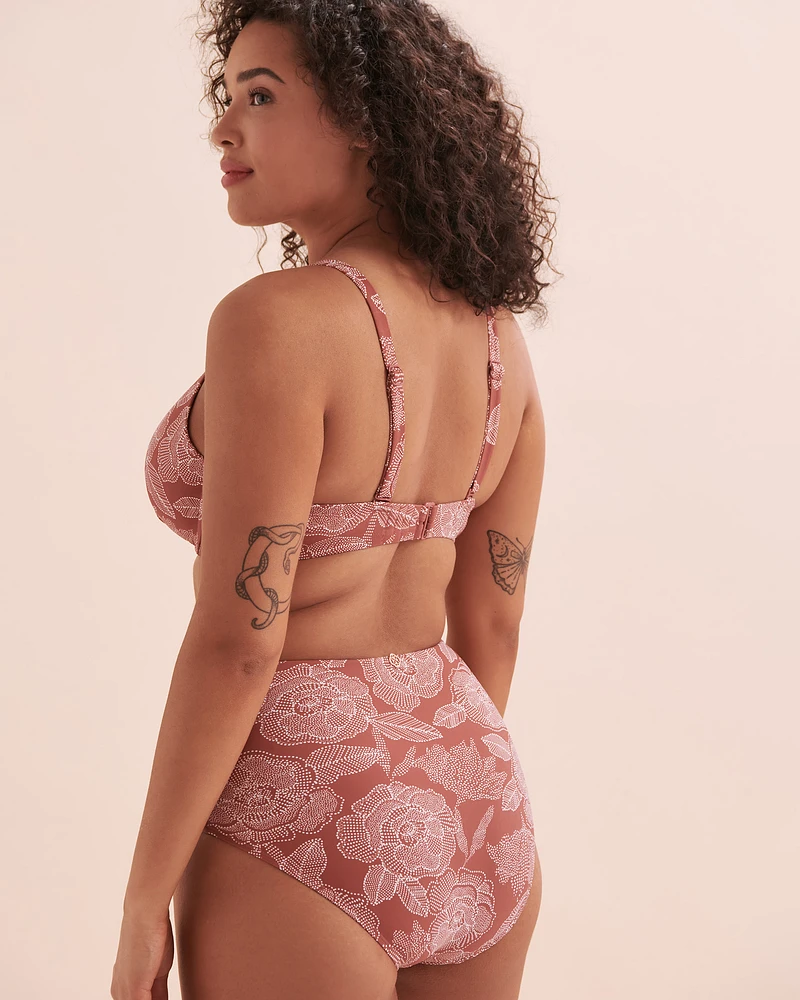 Marsala D Cup Plunge Bikini Top