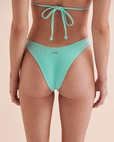 Sunrays Skimpy Hike Textured High Leg Thong Bikini Bottom