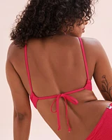 Haut de bikini bralette texturé bonnet D+  Alexa Sorbet