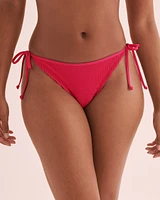 Bas de bikini brésilien noué aux hanches texturé Tiki Sorbet