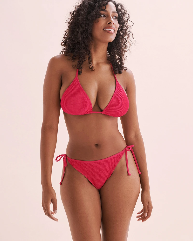 Sorbet Tiki Textured Side Tie Brazilian Bikini Bottom