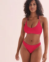 Bas de bikini taille basse texturé Sorbet