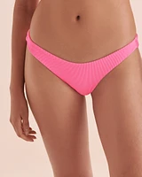 Taffy Pink Ribbed Bikini Bottom