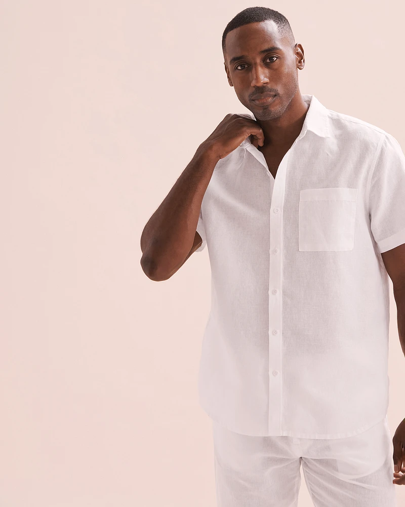 Linen Blend Short Sleeve Shirt